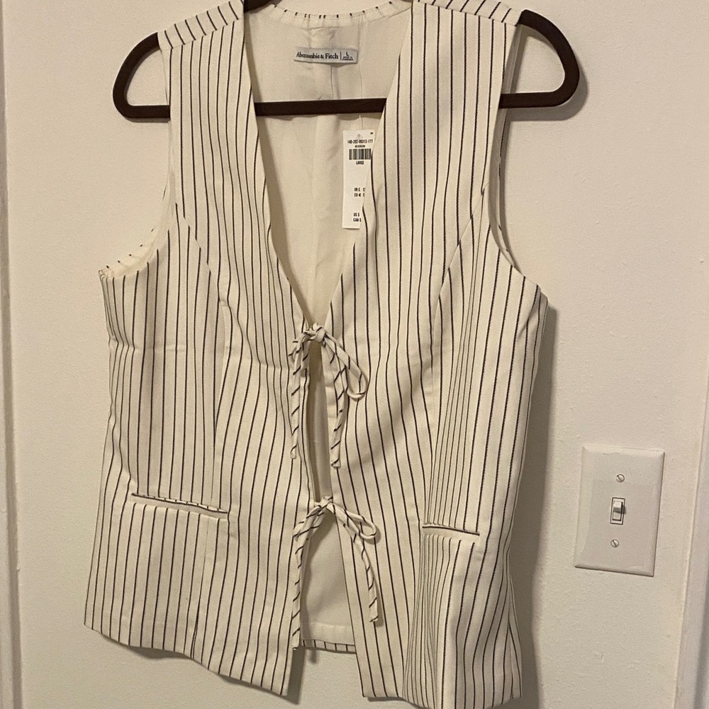 Abercrombie and fitch Cream and Black Striped vest